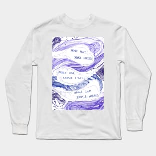 Meditation and mindfulness breathing resource Long Sleeve T-Shirt